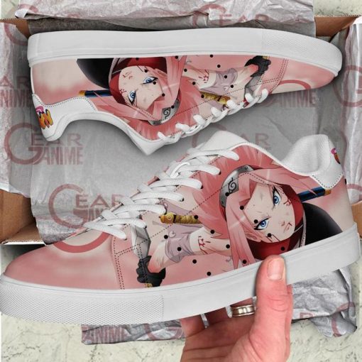 Sakura Haruno Skate Shoes Naruto Anime Custom Shoes PN10 - 2 - GearAnime