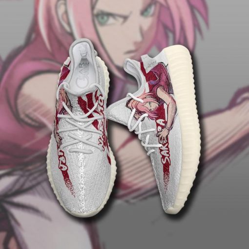 Sakura Haruno Yzy Shoes Naruto Custom Anime Sneakers TT10 - 2 - GearAnime