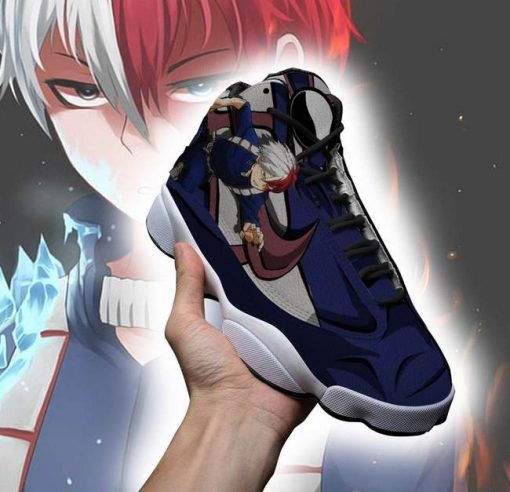 Shoto Todoroki Jordan 13 Shoes My Hero Academia Anime Sneakers - 2 - GearAnime