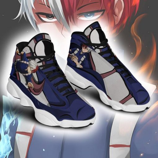 Shoto Todoroki Jordan 13 Shoes My Hero Academia Anime Sneakers - 3 - GearAnime