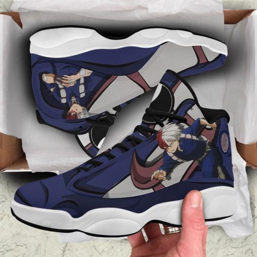 Shoto Todoroki Jordan 13 Shoes My Hero Academia Anime Sneakers - 4 - GearAnime