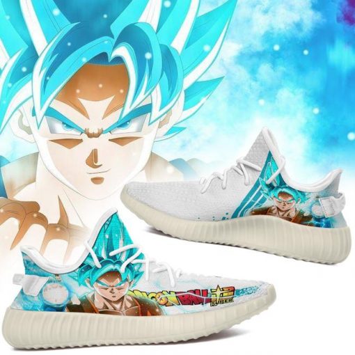 Son Goku Saiyan Blue Yzy Shoes Dragon Ball Super Perfect Gift For Fan - 5 - GearAnime
