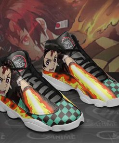 Tanjiro Kamado Jordan 13 Sneakers Sun Breathing Demon Slayer Shoes MN10 - 3 - GearAnime