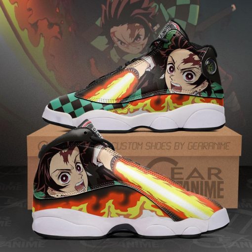 Tanjiro Kamado Jordan 13 Sneakers Sun Breathing Demon Slayer Shoes MN10 - 1 - GearAnime