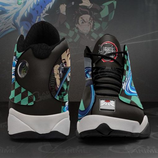 Tanjiro Kamado Jordan 13 Sneakers Water Breathing Demon Slayer Shoes MN10 - 5 - GearAnime