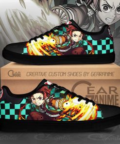 Tanjiro Sun Breathing Skate Shoes Demon Slayer Anime Custom Shoes PN10 - 1 - GearAnime