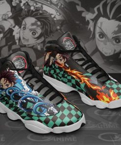 Tanjiro Water And Fire Jordan 13 Sneakers Demon Slayer Anime Shoes MN10 - 2 - GearAnime