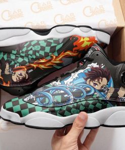 Tanjiro Water And Fire Jordan 13 Sneakers Demon Slayer Anime Shoes MN10 - 3 - GearAnime