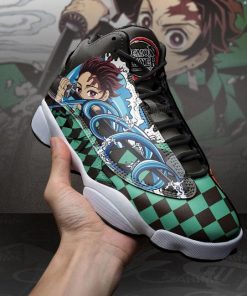 Tanjiro Water And Fire Jordan 13 Sneakers Demon Slayer Anime Shoes MN10 - 4 - GearAnime