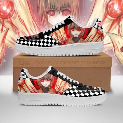 Tokyo Ghoul Hinami Air Force Sneakers Custom Checkerboard Shoes Anime - 1 - GearAnime