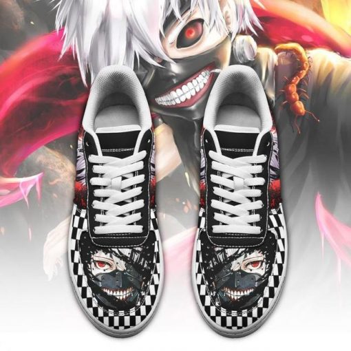 Tokyo Ghoul Kaneki Air Force Sneakers Custom Checkerboard Shoes Anime - 2 - GearAnime
