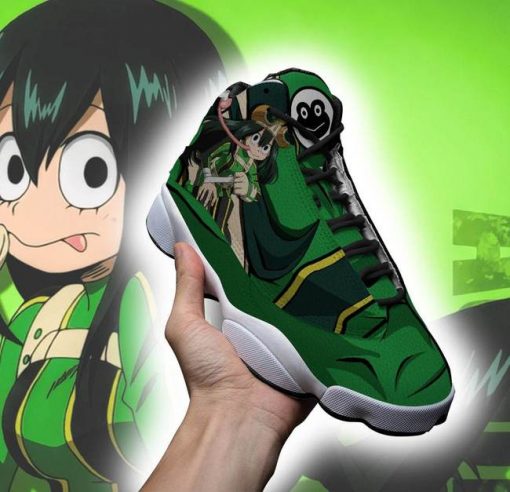 Tsuyu Asui Jordan 13 Shoes My Hero Academia Anime Sneakers - 2 - GearAnime