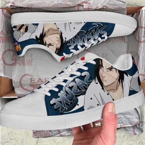 Uchiha Sasuke Skate Shoes Naruto Anime Custom Shoes PN10 - 2 - GearAnime