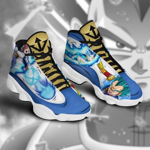 Vegeta Blue Jordan 13 Sneakers Dragon Ball Super Anime Custom Shoes - 3 - GearAnime