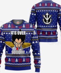 Vegeta Ugly Christmas Sweater It's Over 9000 Funny DBZ Xmas Gift VA10 - 1 - GearAnime