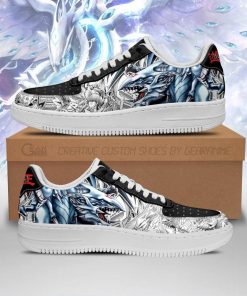 Yugioh Shoes Blue Eyes White Dragon Air Force Sneakers Yu Gi Oh Anime Shoes - 1 - GearAnime