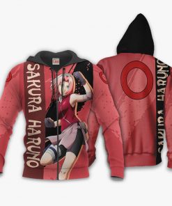 Haruno Sakura Hoodie Shirt Naruto Anime Jacket VA12 - 1 - GearAnime