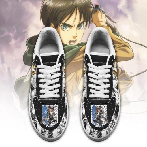 AOT Scout Eren Air Force Sneakers Attack On Titan Anime Shoes Mixed Manga - 2 - GearAnime