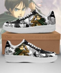 AOT Scout Eren Air Force Sneakers Attack On Titan Anime Shoes Mixed Manga - 1 - GearAnime