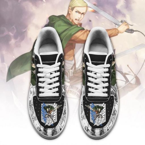 AOT Scout Erwin Air Force Sneakers Attack On Titan Anime Shoes Mixed Manga - 2 - GearAnime