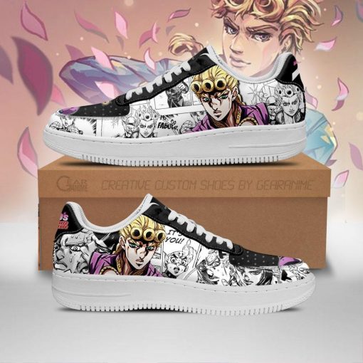 Giorno Giovanna Air Force Sneakers Manga Style JoJo's Anime Shoes Fan Gift PT06 - 1 - GearAnime