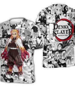 Kyojuro Rengoku Shirt Demon Slayer Anime Mix Manga Hoodie - 3 - GearAnime