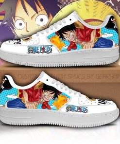 Monkey D Luffy Air Force Sneakers Custom One Piece Anime Shoes Fan PT04 - 1 - GearAnime