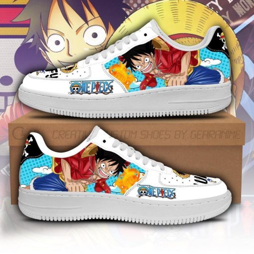 Monkey D Luffy Air Force Sneakers Custom One Piece Anime Shoes Fan PT04 - 1 - GearAnime