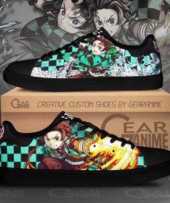 Tanjiro Sun & Water Breathing Skate Shoes Demon Slayer Anime Custom Shoes PN10 - 1 - GearAnime