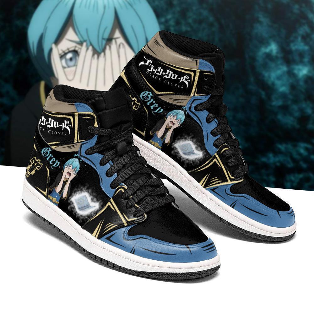Black Bull Grey Sneakers Black Clover Anime Shoes - Shopeuvi